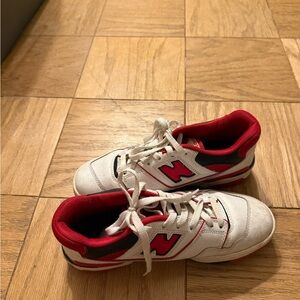 New Balance 550 White and Red Sneakers